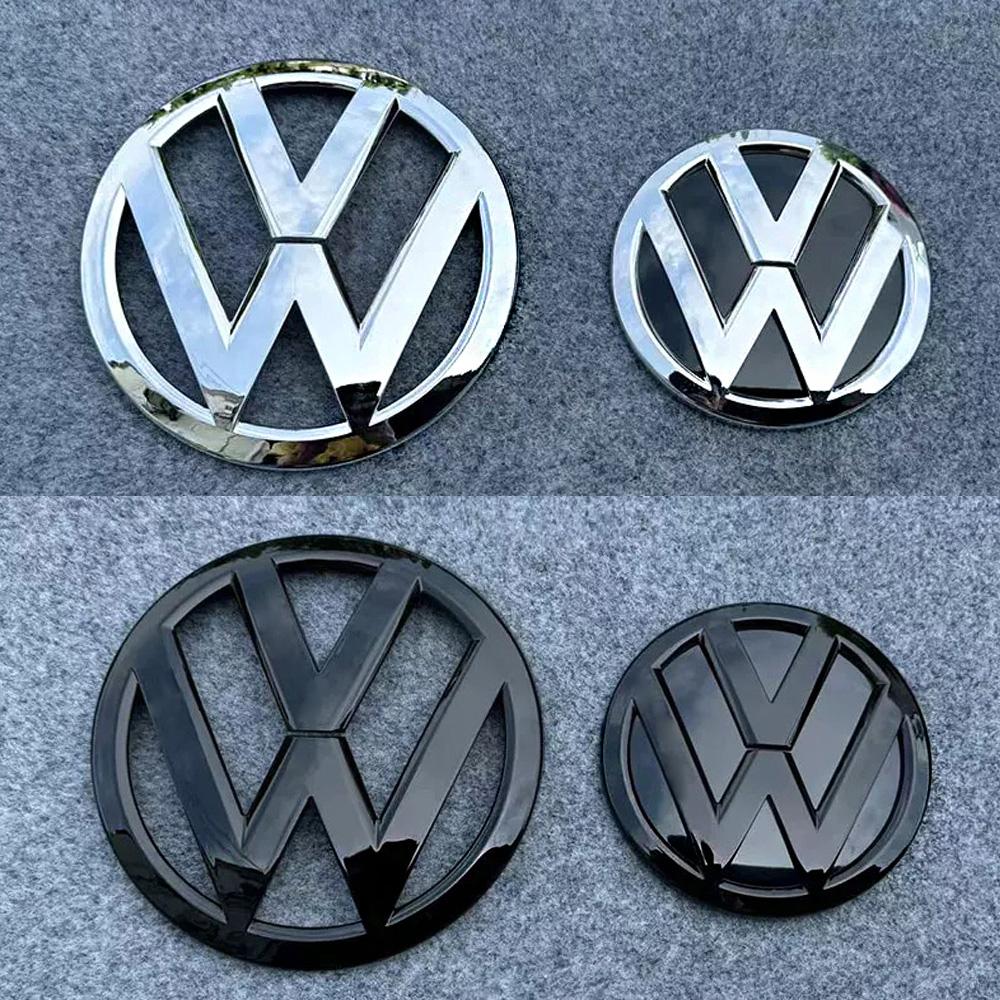 hijk1 Black car Front Grill Emblem Rear Trunk Badge Logo Golf 6 7 7.5 MK6 MK7 MK8 Polo 1set For Volkswagen VW Sticker Accessories