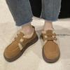 Fashion Women Clogs Platform Round Toe Loafers With Fur Casual Winter Retro New Slip-on Solid Rubber Buckle Female Sneakers Creepers Str