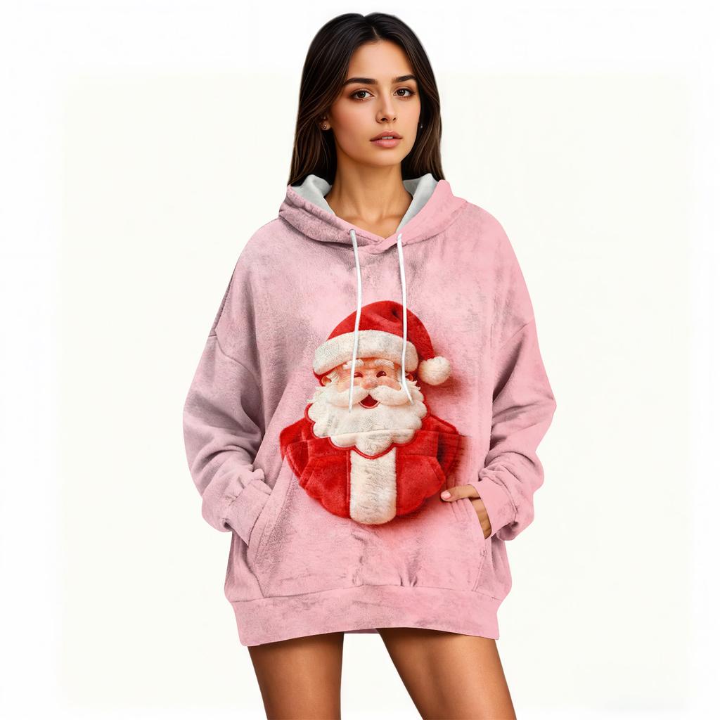 Dámské mikiny Oversized Zimní Plyšové Roztomilé Mikiny Pulovr Trendy Podzimní Zimní Oblečení