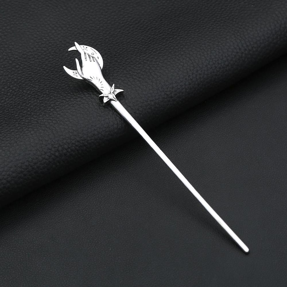 

Винтажные скандинавские викинги лунная фаза меч заколки для волос модный панк викинг животное палочка для волос для женщин мужчин амулет ювелирные изделия Hair Sticks