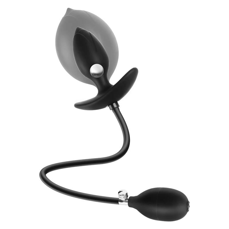 Magnetischer Saugnapf Aufblasbarer Analplug mit Eingebauten Stahlkugeln Große Dildos Vaginaler Dehner Männer Hintern Dehner Paar Sexspielzeug