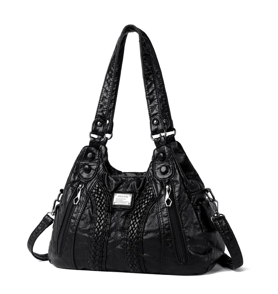 Luxury Designer Brand Women’s Leather Shoulder Bags, Multi-pocket Casual Crossbody Bags, Large Capacity Handbags