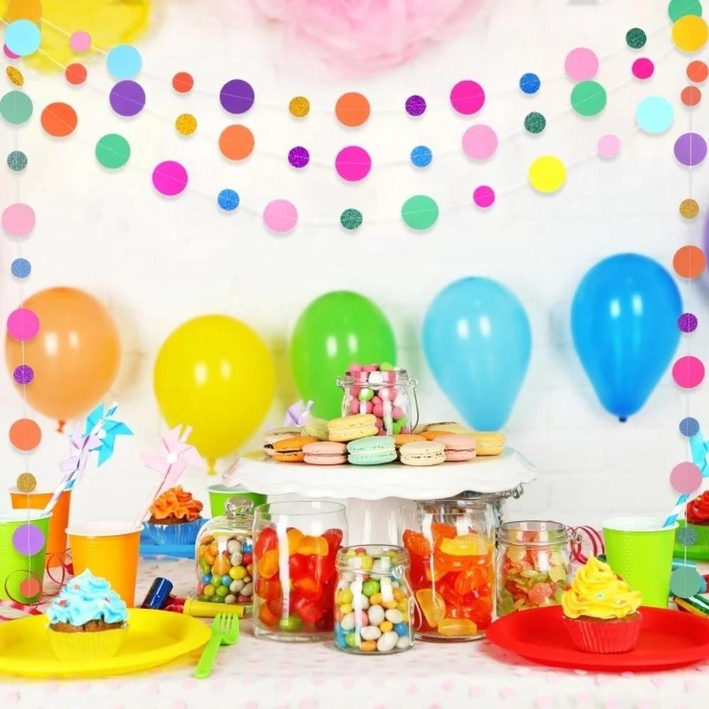 Round Dots Polka Dot Garland Colorful Colorful Dot Garland Wedding Decorations