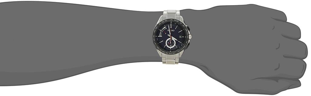 Seiko Watch SAGA241 Men's Brightz Solar Radio-Controlled Dual Time Titanium Model, Silver