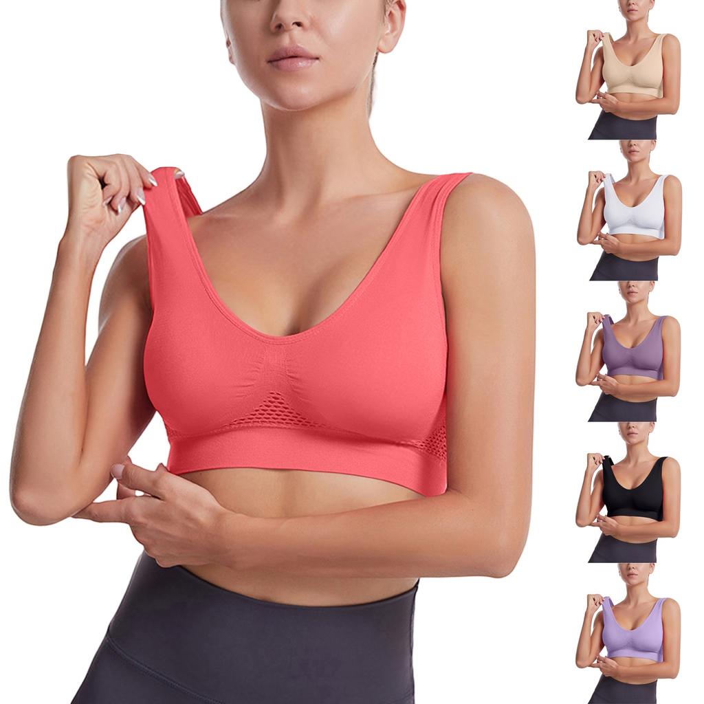 Bras For Women With Support,Women's  Sports Tops O Neck Padded Sports Yoga Slim Fit Elastic Vest