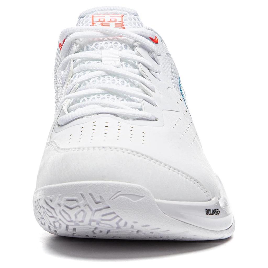 New LiNing Lightweight Rebound Low Top Badminton Shoes Unisex White Red AYZU015-2