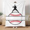 Baseball Theme Printed Blanket - Perfect for Couch, Bed, Travel & Outdoor Use | Machine Washable, Cozy & Durable.