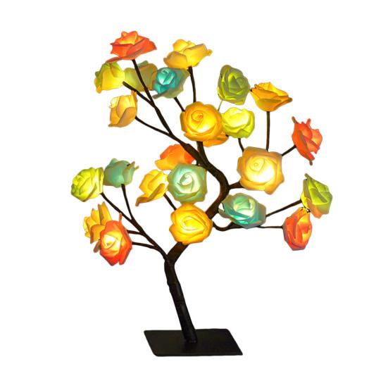 Rose Flower Tree Lamp USB Powered Artificial Bonsai Flower Night Light LED Rose Tree Table Lamp Mother's Day Valentine's Day Gifts for Mom Women Wife