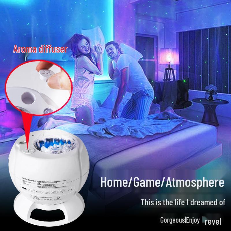 Aurora Bluetooth Colorful Star Projector Night Light - Romantic Bedside Atmosphere Gift