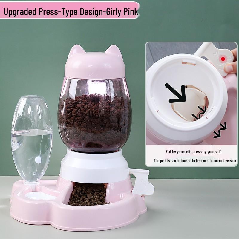 Katzen- und Hunde-Futterautomat und Wasserspender mit Puzzle-Funktion