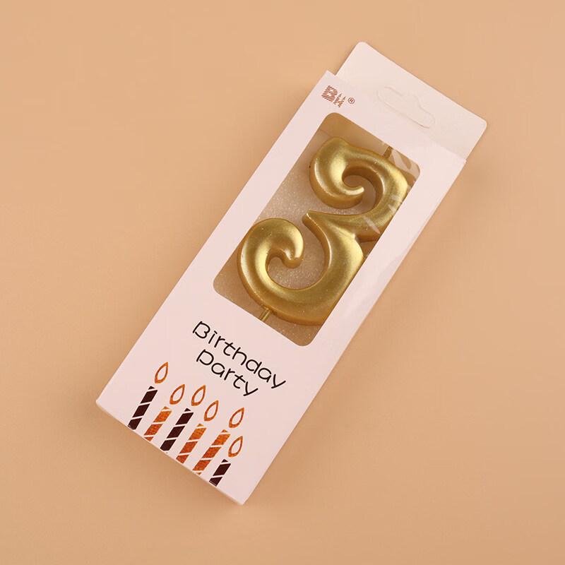 LIEI Gold Numeric Birthday Candle