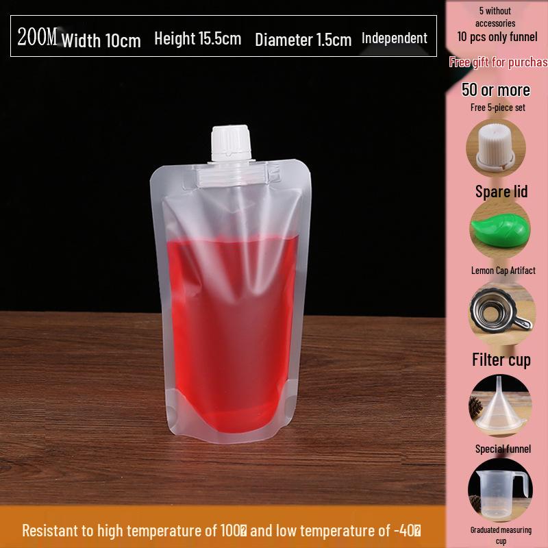 Disposable Transparent Spout Bag for Soy Milk, Chinese Medicine, Soup, or Beverages - Self-Standing and Convenient for Takeaway