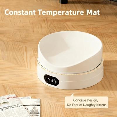 Electric Heated Pet Bowl-4 Temperature Settings Drinking Plate for Dogs,Cats,and Small Animals,Thermal Water Bowl for Puppies,Ki