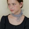 AMONG A ORGANZA RIBBON SCARF_GREY