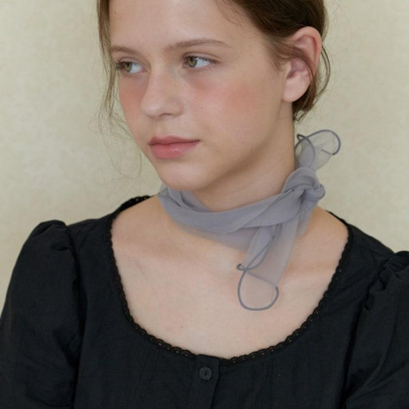AMONG A ORGANZA RIBBON SCARF_GREY