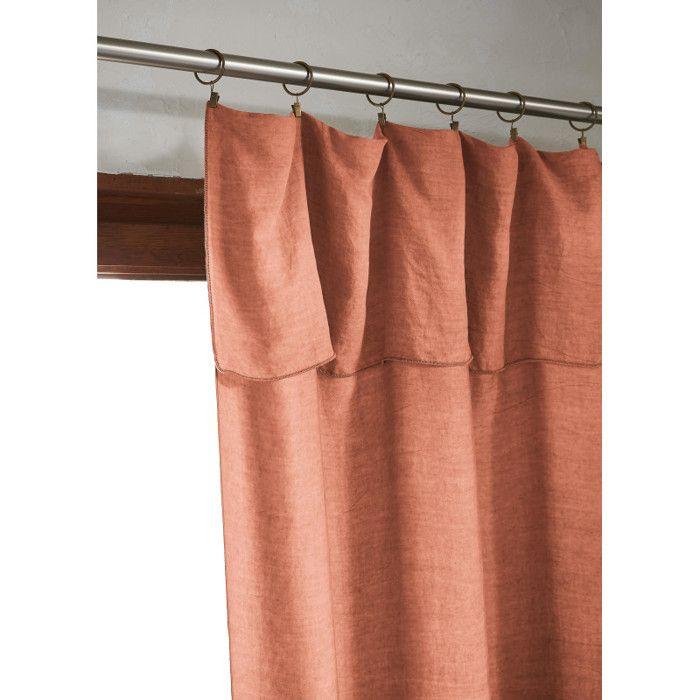 Set of 2 Adjustable Curtains + 8 Clip Rings 140 X 270 Cm "Lysandre" Lyocell The Butterfly Effect - Terracotta