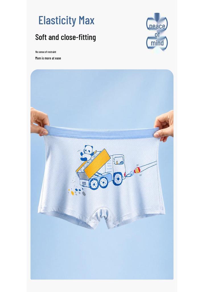 Ice Silk Boys' Briefs, Age 10: Antibacterial Mesh, Breathable, Anti-Chafe, Summer Thin Underwear