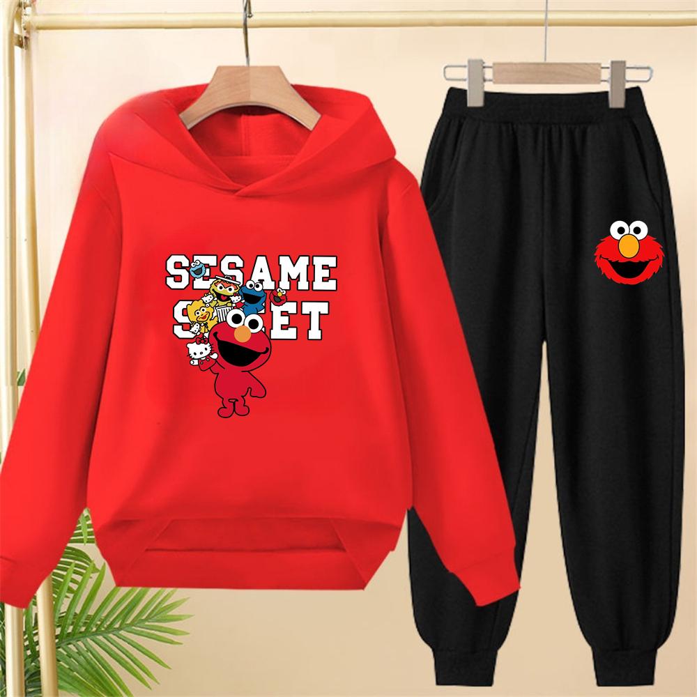 

Sesame Street Children s Hoodie Suitable hooded sweatshirt outerwear+pants set autumn clothing for Age 130
