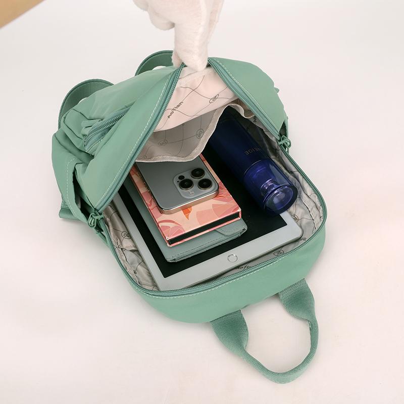 Solid Color Women's Backpack Student Schoolbag