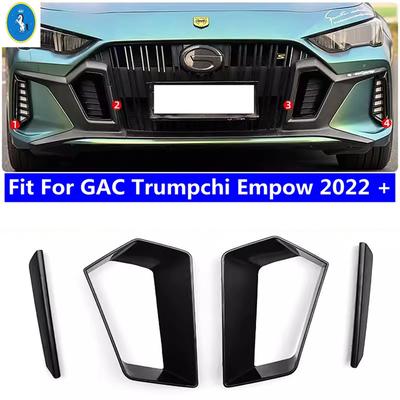 Black Car Front Fog Lamp Air Inlet Decor Frame Cover Trim Fit For GAC Trumpchi Empow Exterior Accessories