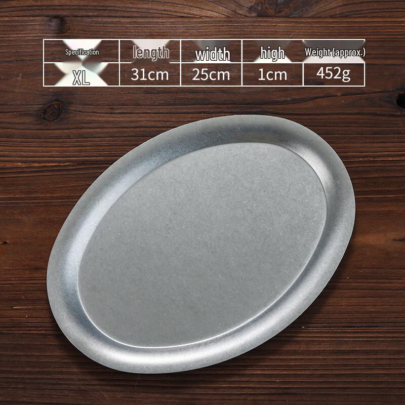 ZISIZ Stainless Steel Retro 3-Compartment Serving Tray Set