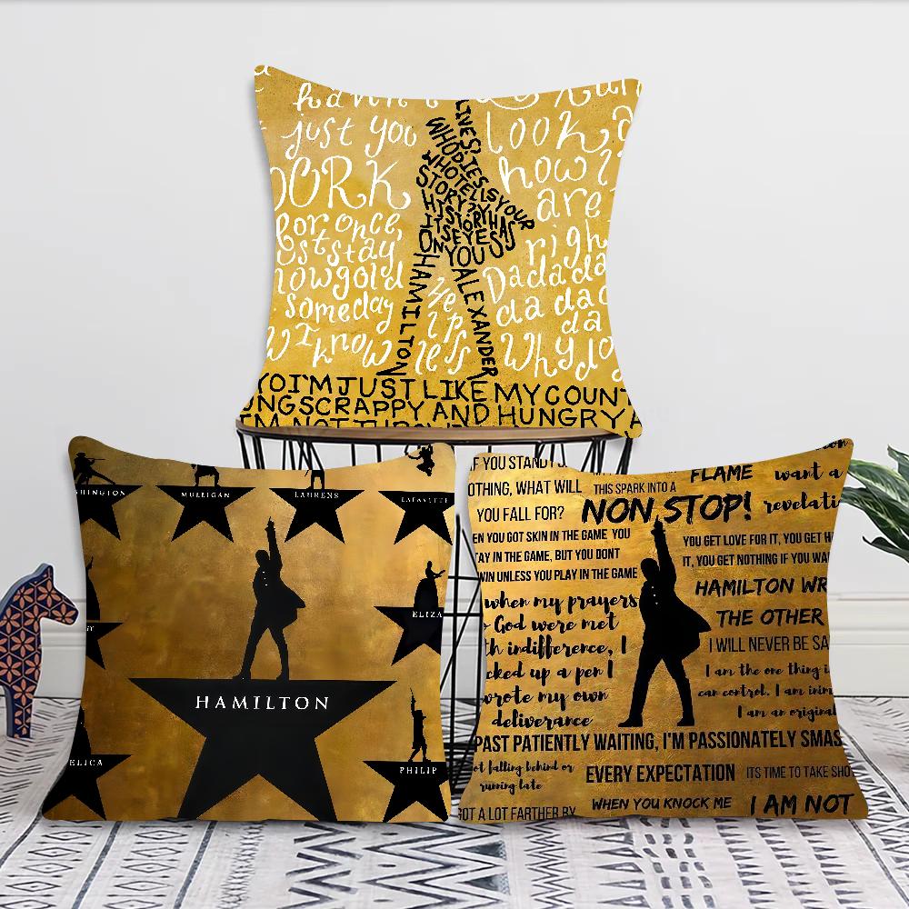 American Musical Hamilton Pillow Case Square Pillow Bedroom Sofa Leisure Comfort Cushion Car Living Room Home Decoration