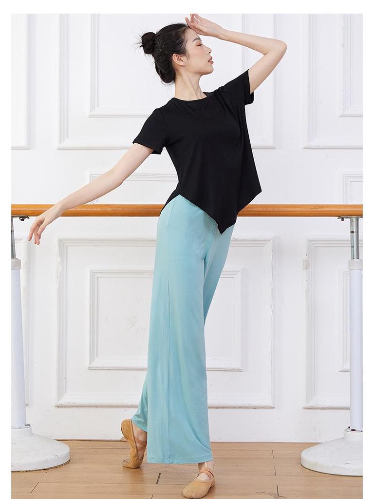 Damen Übergröße Modern Dance Modal Weitbein-Hose für Frühling/Sommer - Locker, Klassischer Chinesischer Stil Übungskleidung