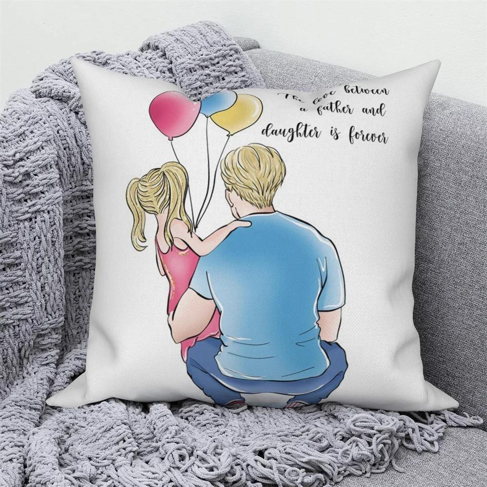 Pillowcases Home Sofa Decorative Throw  Dad and Kids Cushion Covers