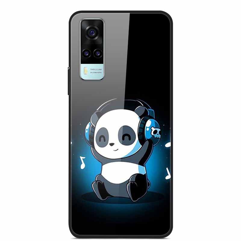 For vivo Y53S 4G Case Y31 2021 Tempered Glass Hard Back Case for vivo Y31 2021 Phone Cover Cat Bumper Fundas Capa For vivoY53 5G