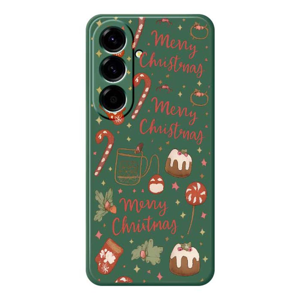 For Samsung Galaxy A56 5G Case Merry Christmas Pattern Printing Straight Edge TPU Phone Back Cover