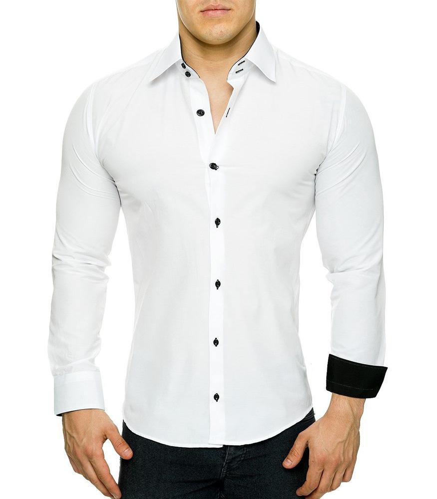 Buy Men's Slim Fit White Shirt Business Shirt 44 White at affordable prices — free shipping