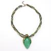 Collana Etnica Boho da Donna con Ciondolo Geometrico a Goccia e Pendente in Resina
