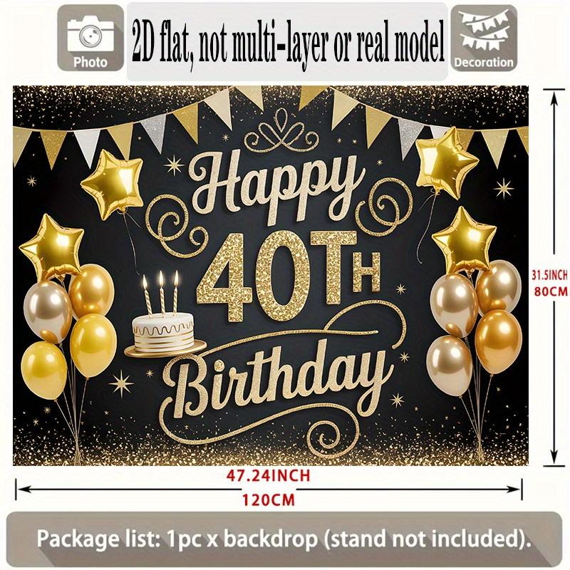 A Luxurious 40th Birthday Celebration Design  Equipped with Decorative Photo Props Made of Polyester Fiber