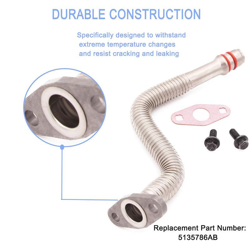 New Turbo Oil Return Drain Line Tube 3970875 for 04-07 Ram Cummins 5.9L 5135786AB