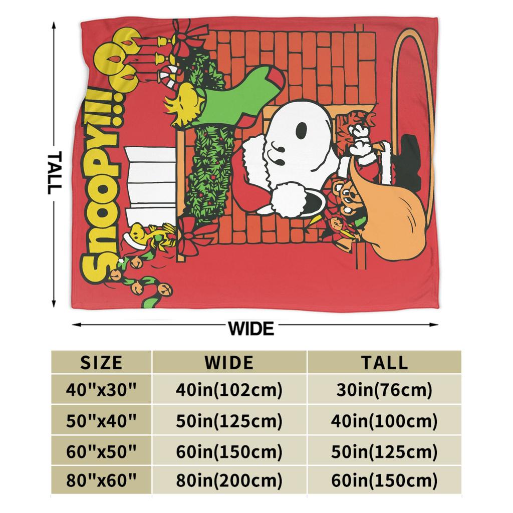 Snoopy Santa Merry Christmas Blankets Fleece Summer Multi-function Lightweight Thin Throw Blankets for Home Office Bedspread