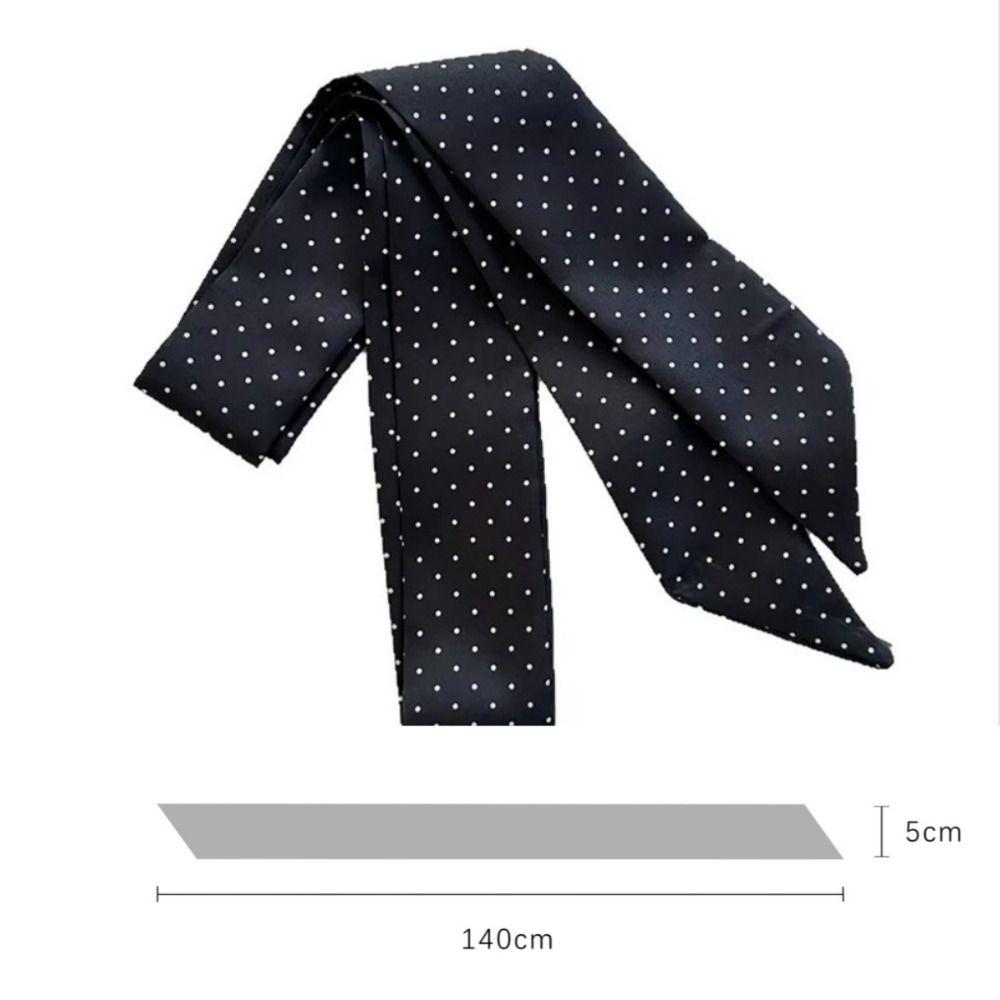 Dot Print HairBand Women Head Scarves Silk Feel Bag Wrist Bandana Skinny Silk Scarf Spring Summer