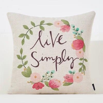 Colorful Flowers Throw Pillow Cover For Office Home Decor Sofa Car Cushion Cover Floral Print Pillow Case Square Cushion Case