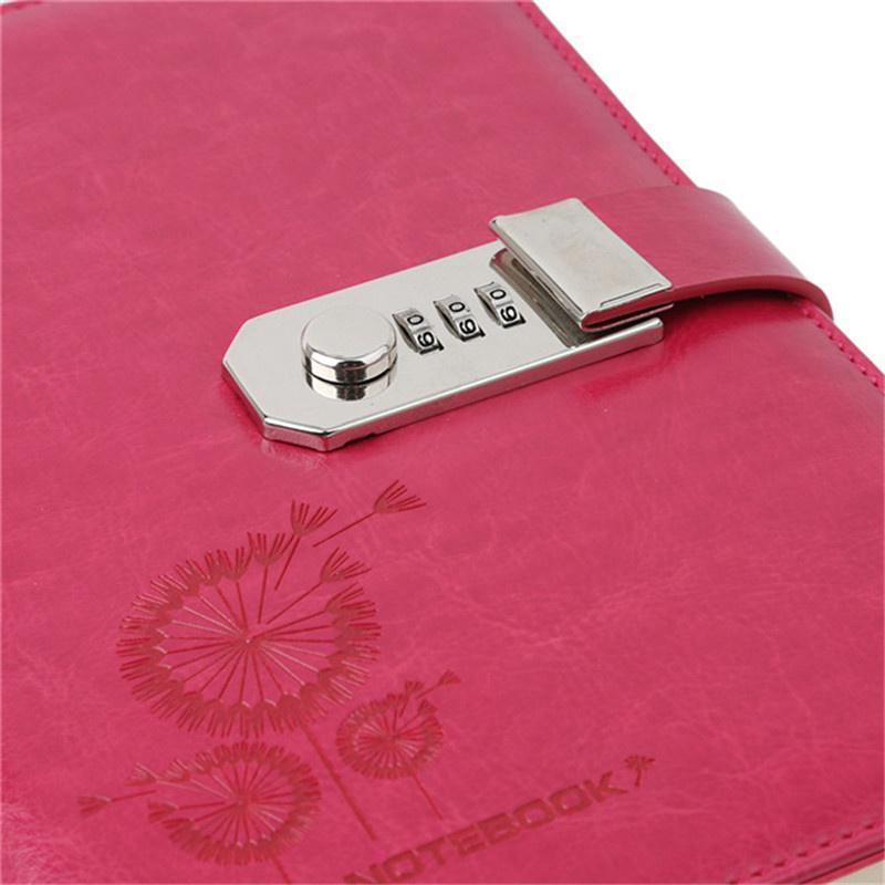 Buy Password Lock Diary Paperback Leather Notebook Code Lock Notepad at
