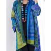 Women's Cardigans Pockets Sweater Vintage Casual Tribal Pattern Streetwear Winter Outerwear Loose Clothing Customized Tops