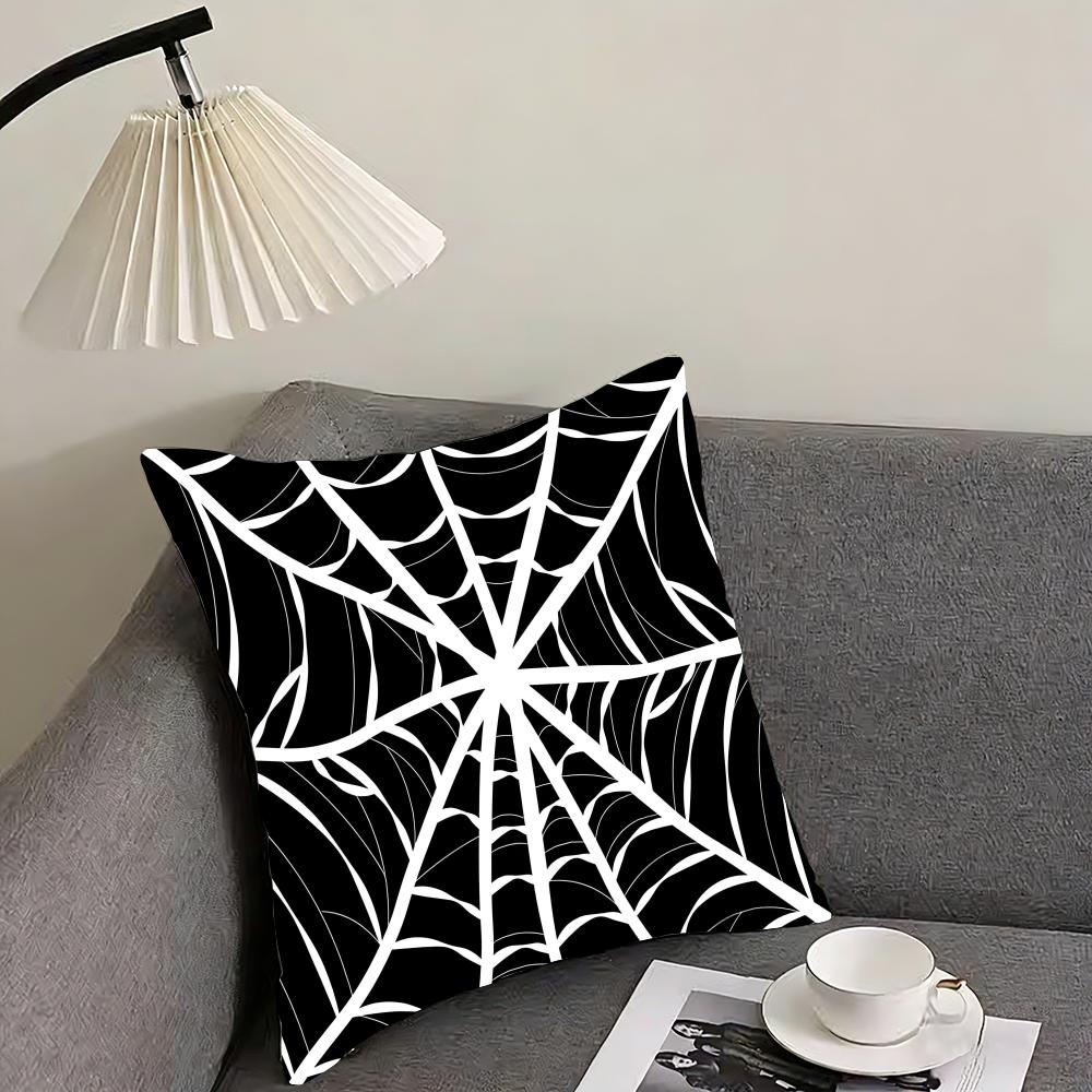 Spider Web Cool Cushion Cover Pillowcase Ultra Soft Skin Friendly Fabric Cloud Like Comfort & Concealed Zipper