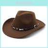 Wool Felt Western Cowboy Hat With Large Brim For Outdoor Travel And Gift For Men Women