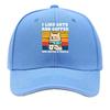 Coffee Cat Blue Scarf Retro Sunset Stripe Illustration Sandwich Baseball Cap Unisex Women Sun Cap Outdoor Workouts Hat