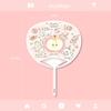 Hand-Held Fan, Summer Portable Cute Round Fan, Long-Handled Fan, Plastic Creative Niche Fresh Apple Fan