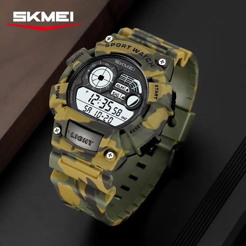 SKMEI 2403 Luminous Hands Waterproof Chronograph Watch LED Display Digital Movement Men's Sports Wristwatches for Men Clock
