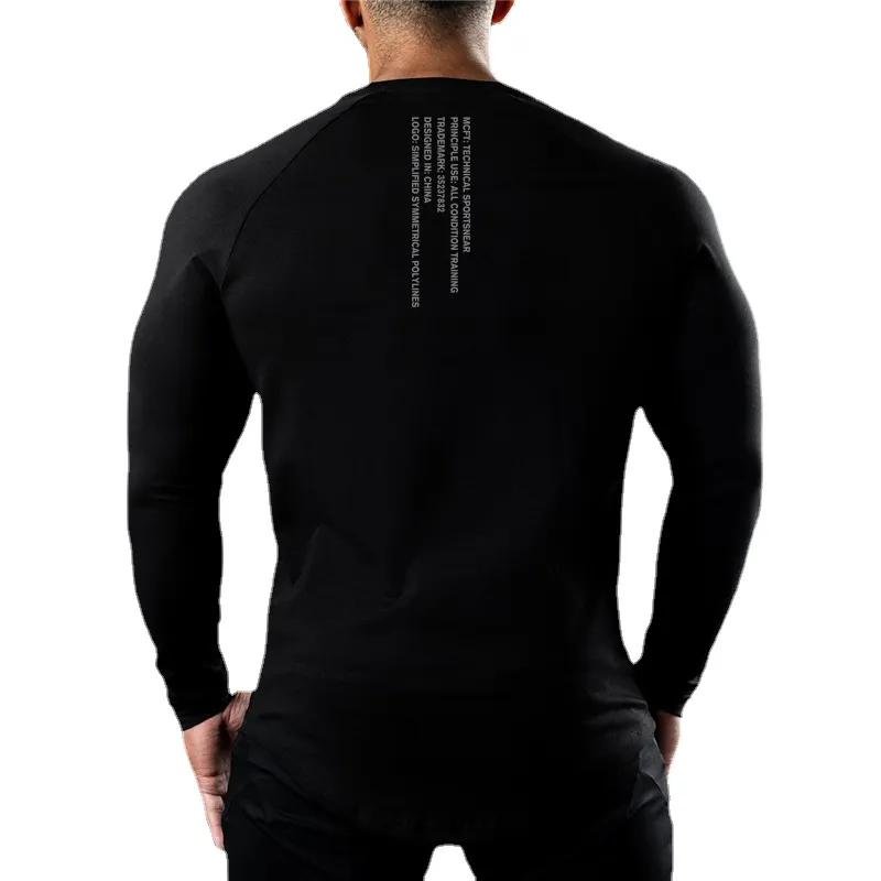 

Осінній стиль Muscleguys з довгим рукавом, вільний тренувальний одяг, біг, догляд за шкірою, фітнес, чоловічий спортивний топ XXL