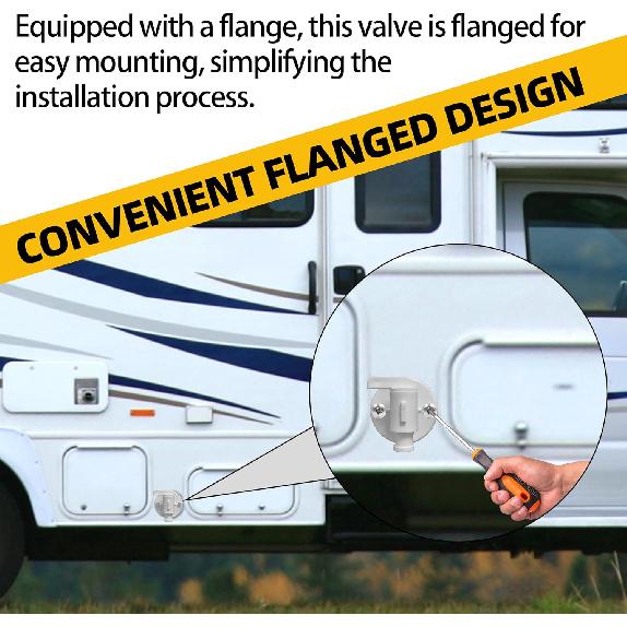 (2 Pack) 22223 RV Water Tank Drain Valve, Compatible With 3/4" & 1/2" Vinyl Tubing, Durable Plastic Drain Valve For Camper, Travel Trailer, And RV