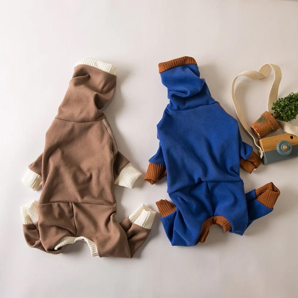 Pet Fleece Turtleneck Overalls Clothes Large Dog Elasticity Sweatshirts Winter Warm Pajamas for Italian Greyhounds Whippets 5