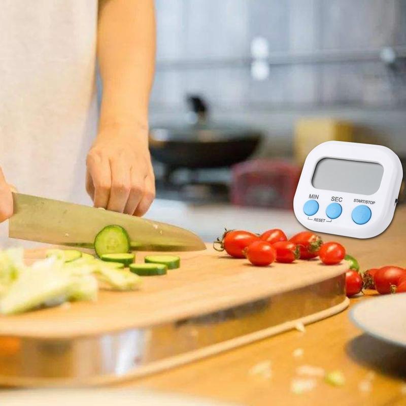 Temporizador de Cozinha Digital LCD com Suporte Magnético Temporizador Eletrônico Multifuncional para Cozinha Cozimento Chuveiro Estudo Duradouro