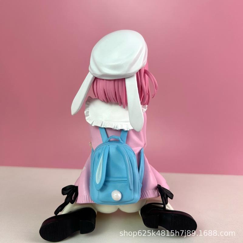 Younger Girl Anime Figurine Chinese Version Top Quality Rabbit Ear Pink Hair Backpack Desktop Ornament Birthday Present Collectible