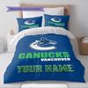 Name Custom Vancouver Canucks Pattern Bedding Set Quilt Cover Pillowcase Home Decor Gift (1 * Duvet Cover + 2 * Pillowcase, Without Core)